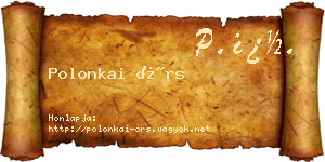 Polonkai Örs névjegykártya